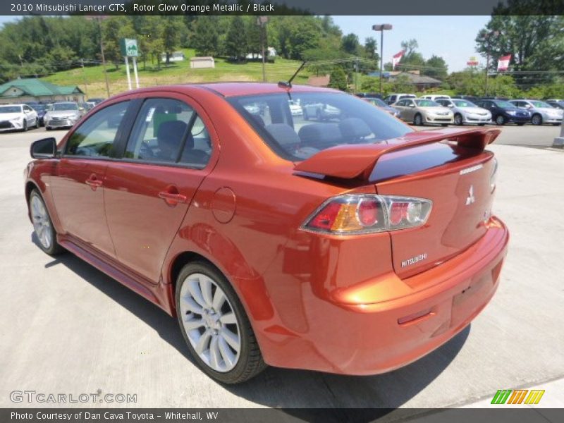 Rotor Glow Orange Metallic / Black 2010 Mitsubishi Lancer GTS