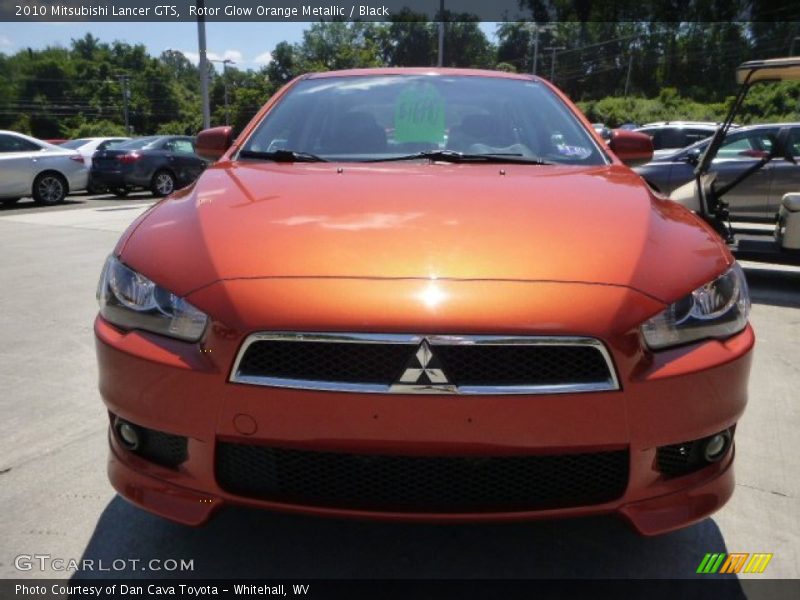 Rotor Glow Orange Metallic / Black 2010 Mitsubishi Lancer GTS