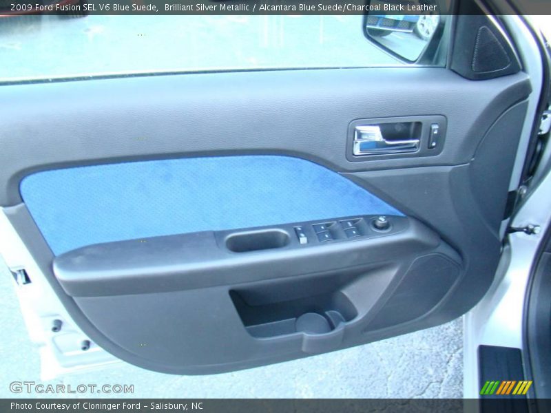 Brilliant Silver Metallic / Alcantara Blue Suede/Charcoal Black Leather 2009 Ford Fusion SEL V6 Blue Suede