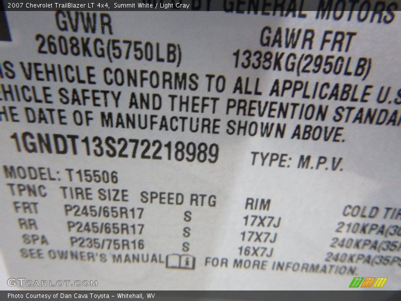 Summit White / Light Gray 2007 Chevrolet TrailBlazer LT 4x4