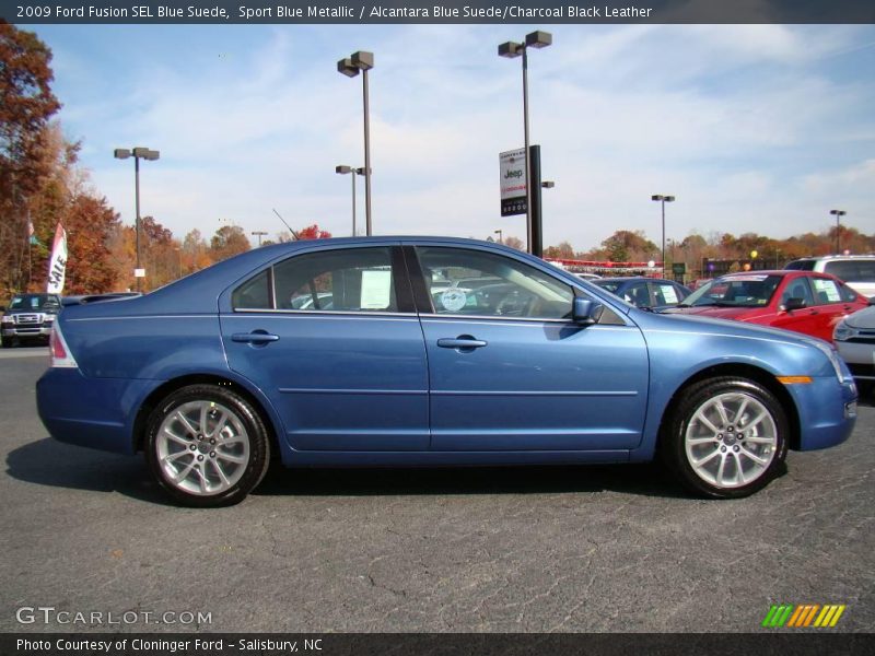 Sport Blue Metallic / Alcantara Blue Suede/Charcoal Black Leather 2009 Ford Fusion SEL Blue Suede