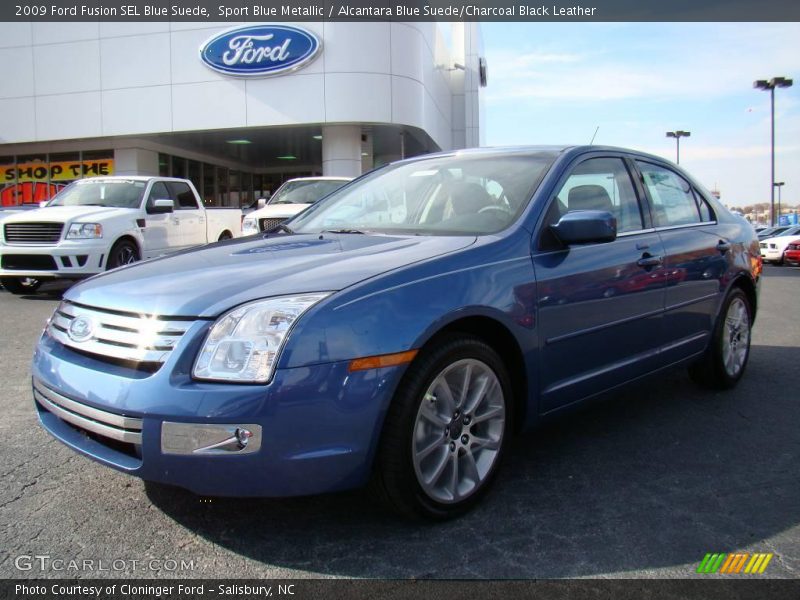 Sport Blue Metallic / Alcantara Blue Suede/Charcoal Black Leather 2009 Ford Fusion SEL Blue Suede