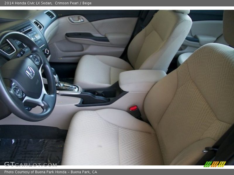 Crimson Pearl / Beige 2014 Honda Civic LX Sedan