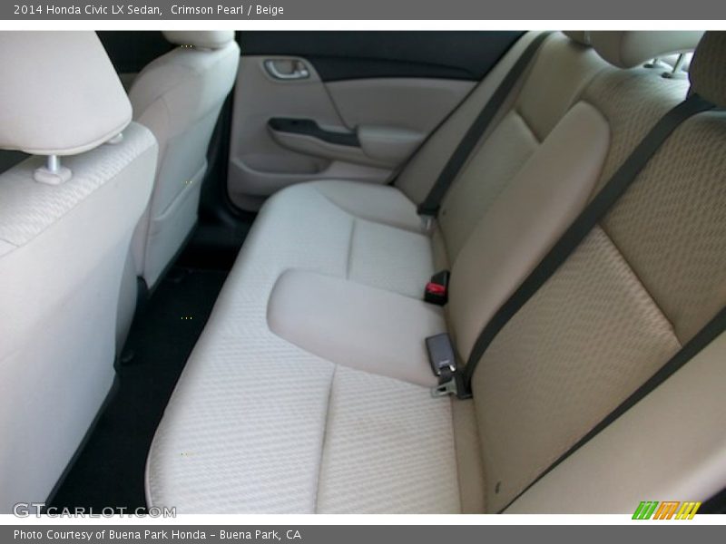Crimson Pearl / Beige 2014 Honda Civic LX Sedan