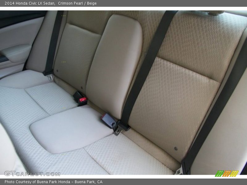 Crimson Pearl / Beige 2014 Honda Civic LX Sedan