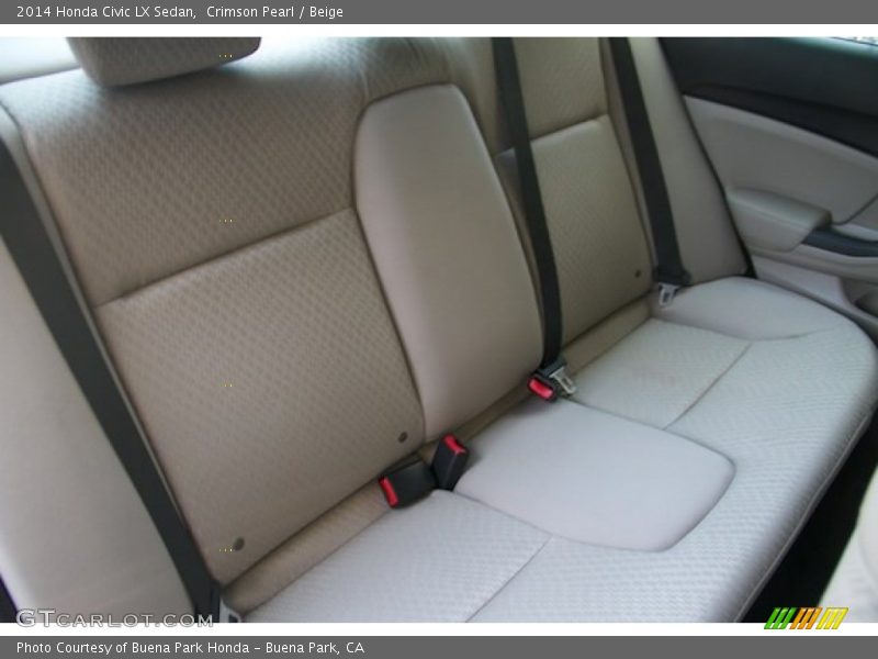 Crimson Pearl / Beige 2014 Honda Civic LX Sedan