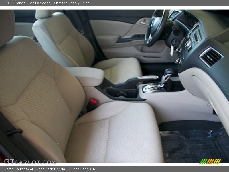 Crimson Pearl / Beige 2014 Honda Civic LX Sedan
