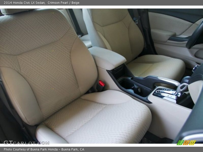 Crimson Pearl / Beige 2014 Honda Civic LX Sedan