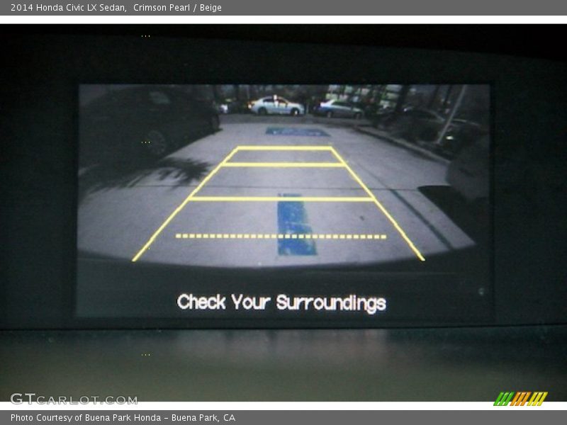 Crimson Pearl / Beige 2014 Honda Civic LX Sedan