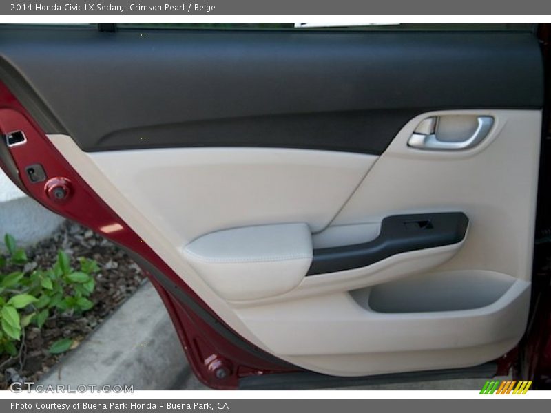 Crimson Pearl / Beige 2014 Honda Civic LX Sedan