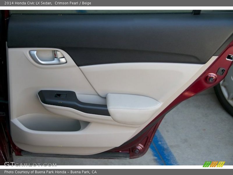 Crimson Pearl / Beige 2014 Honda Civic LX Sedan