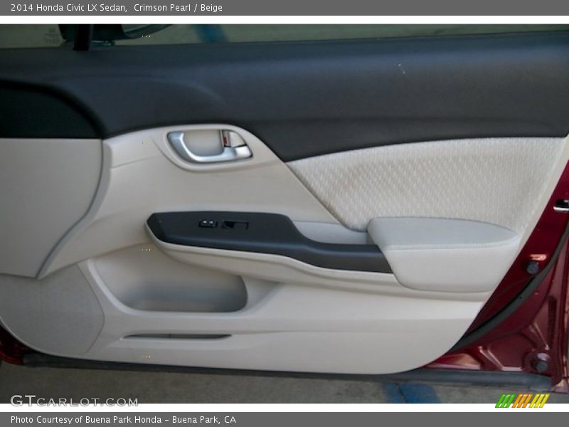 Crimson Pearl / Beige 2014 Honda Civic LX Sedan