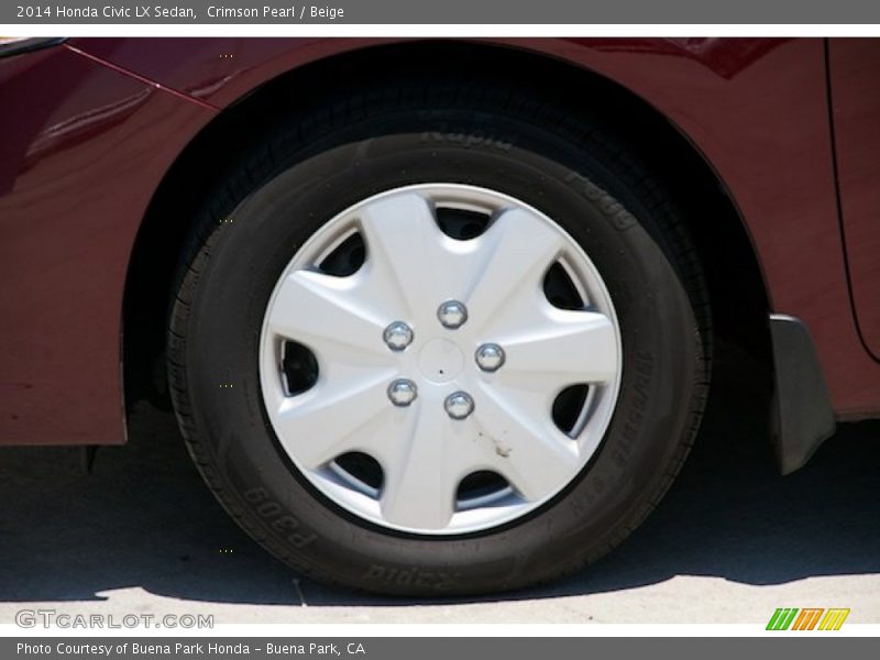 Crimson Pearl / Beige 2014 Honda Civic LX Sedan