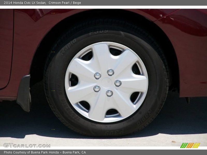 Crimson Pearl / Beige 2014 Honda Civic LX Sedan
