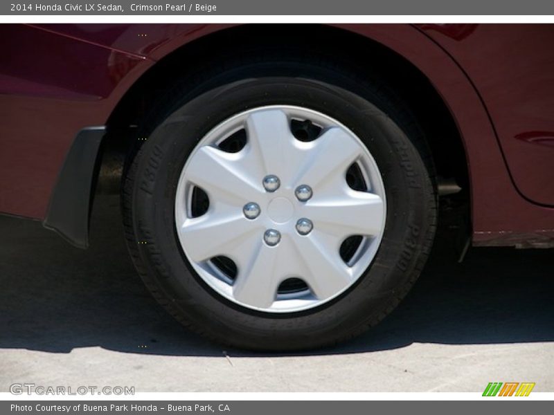 Crimson Pearl / Beige 2014 Honda Civic LX Sedan