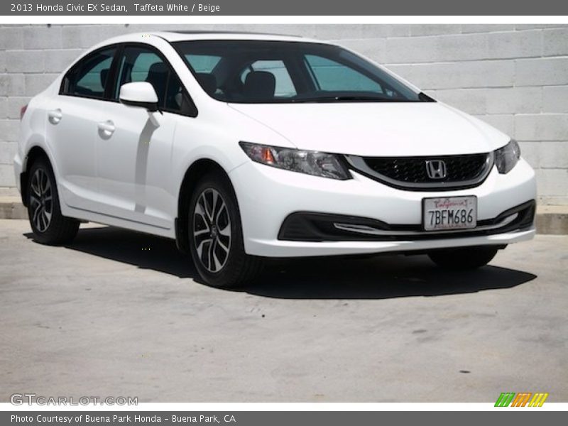 Taffeta White / Beige 2013 Honda Civic EX Sedan