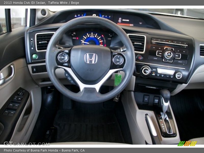 Taffeta White / Beige 2013 Honda Civic EX Sedan