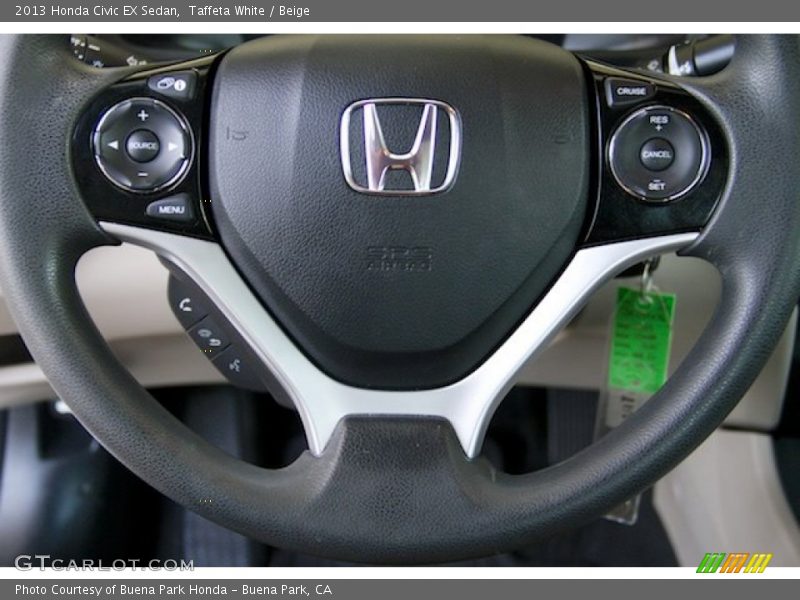 Taffeta White / Beige 2013 Honda Civic EX Sedan