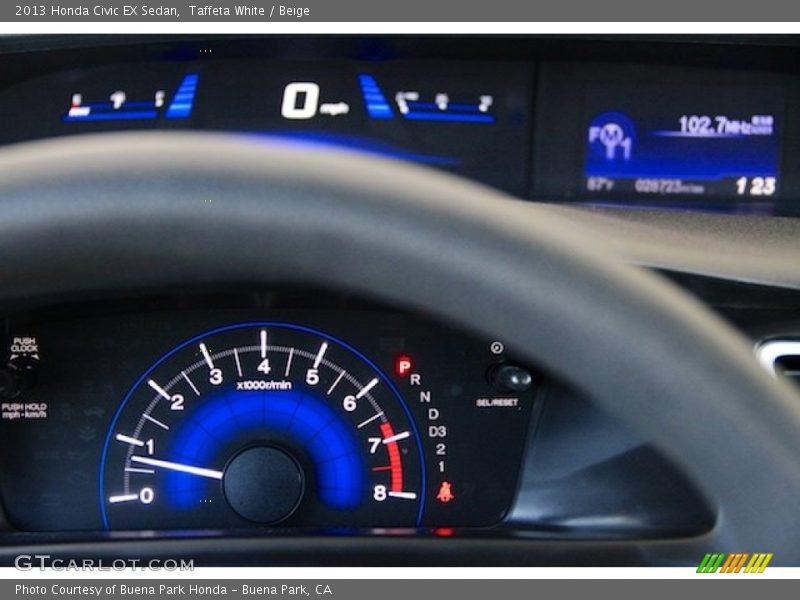 Taffeta White / Beige 2013 Honda Civic EX Sedan