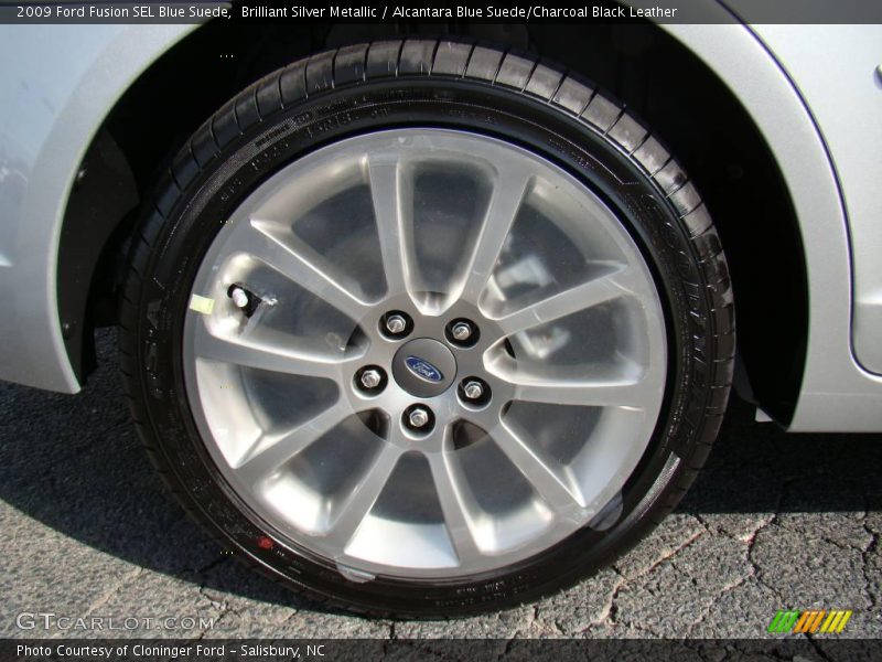 Brilliant Silver Metallic / Alcantara Blue Suede/Charcoal Black Leather 2009 Ford Fusion SEL Blue Suede