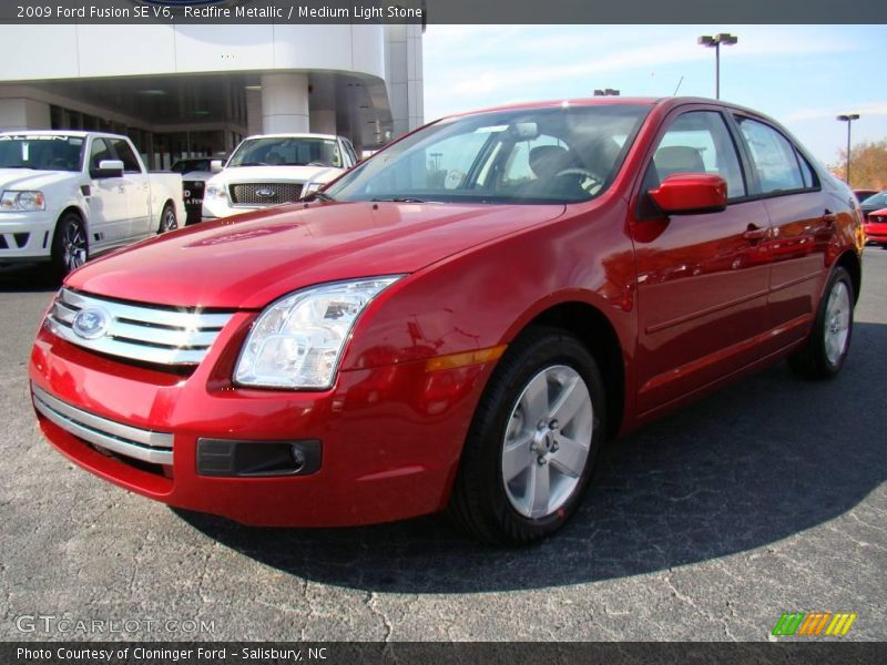 Redfire Metallic / Medium Light Stone 2009 Ford Fusion SE V6