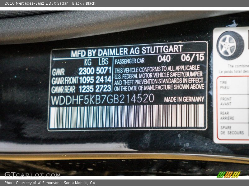 Black / Black 2016 Mercedes-Benz E 350 Sedan
