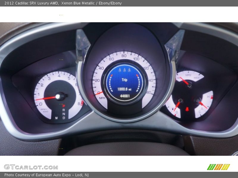 Xenon Blue Metallic / Ebony/Ebony 2012 Cadillac SRX Luxury AWD