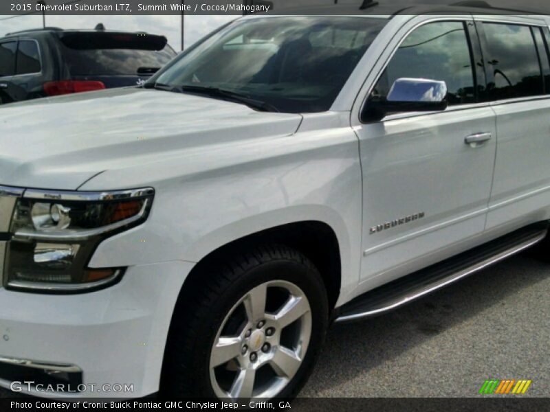 Summit White / Cocoa/Mahogany 2015 Chevrolet Suburban LTZ