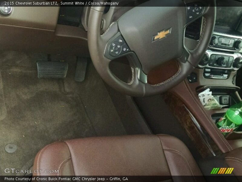 Summit White / Cocoa/Mahogany 2015 Chevrolet Suburban LTZ