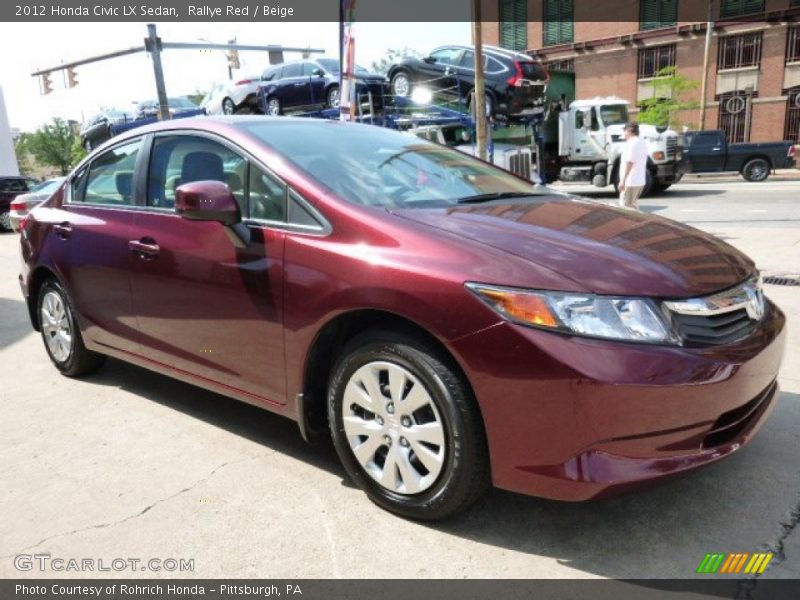 Rallye Red / Beige 2012 Honda Civic LX Sedan