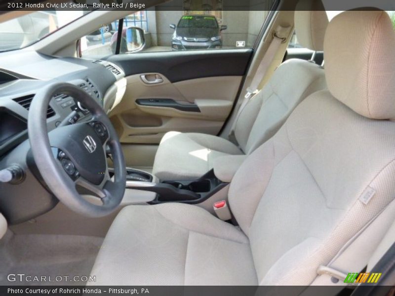 Rallye Red / Beige 2012 Honda Civic LX Sedan