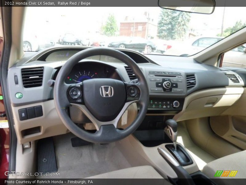 Rallye Red / Beige 2012 Honda Civic LX Sedan