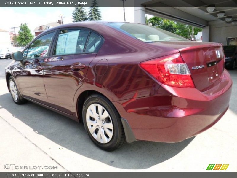 Rallye Red / Beige 2012 Honda Civic LX Sedan