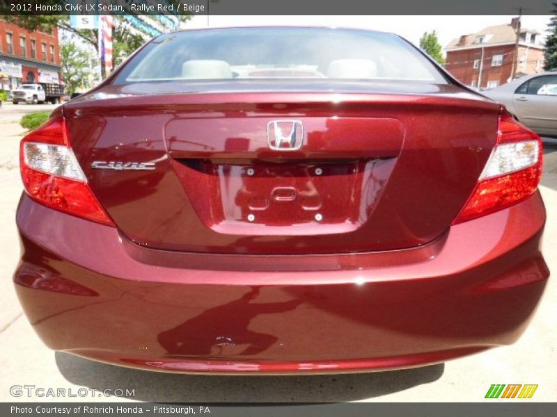 Rallye Red / Beige 2012 Honda Civic LX Sedan