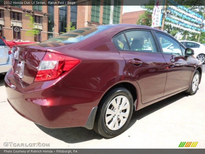 Rallye Red / Beige 2012 Honda Civic LX Sedan