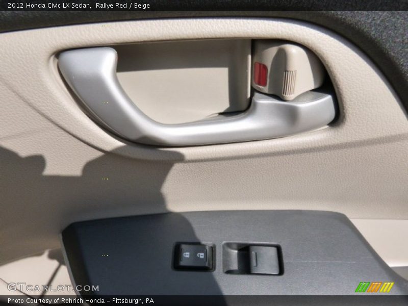 Rallye Red / Beige 2012 Honda Civic LX Sedan