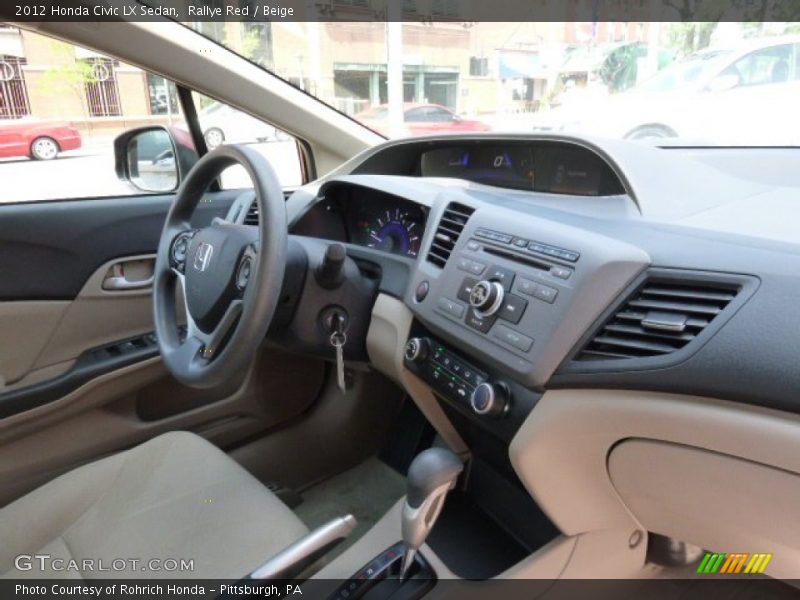 Rallye Red / Beige 2012 Honda Civic LX Sedan