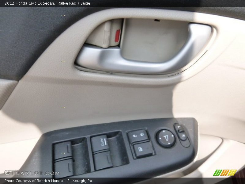 Rallye Red / Beige 2012 Honda Civic LX Sedan