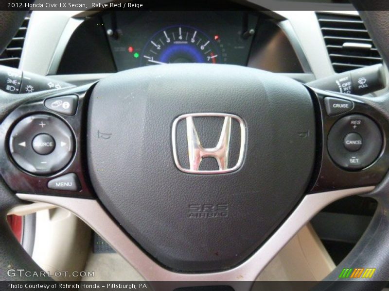 Rallye Red / Beige 2012 Honda Civic LX Sedan