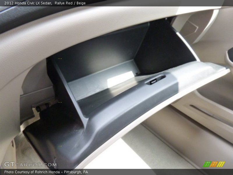 Rallye Red / Beige 2012 Honda Civic LX Sedan