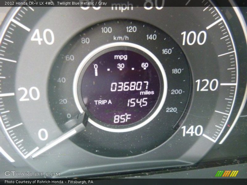 Twilight Blue Metallic / Gray 2012 Honda CR-V LX 4WD