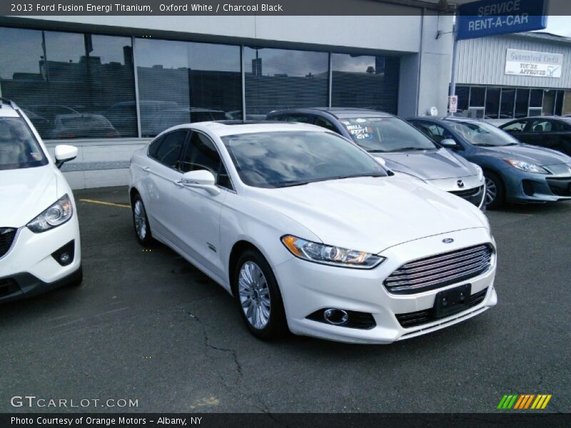 Oxford White / Charcoal Black 2013 Ford Fusion Energi Titanium