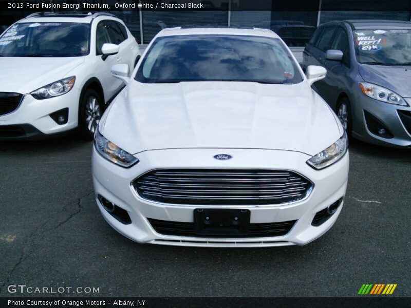 Oxford White / Charcoal Black 2013 Ford Fusion Energi Titanium