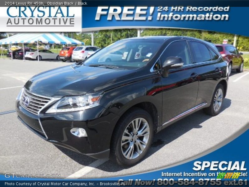 Obsidian Black / Black 2014 Lexus RX 450h