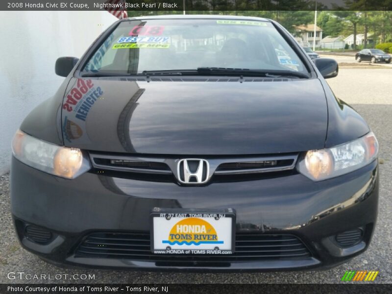 Nighthawk Black Pearl / Black 2008 Honda Civic EX Coupe