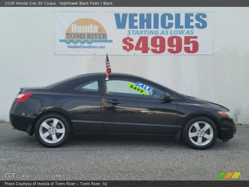 Nighthawk Black Pearl / Black 2008 Honda Civic EX Coupe