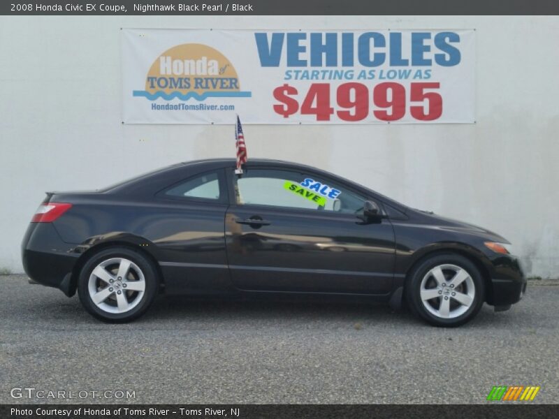Nighthawk Black Pearl / Black 2008 Honda Civic EX Coupe
