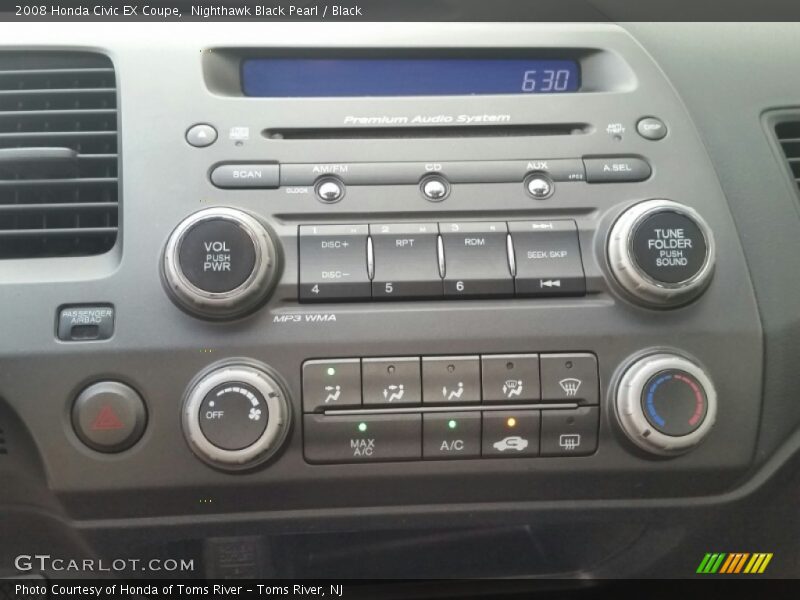 Nighthawk Black Pearl / Black 2008 Honda Civic EX Coupe