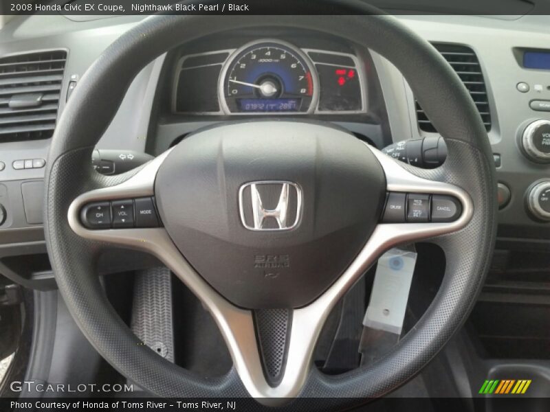 Nighthawk Black Pearl / Black 2008 Honda Civic EX Coupe