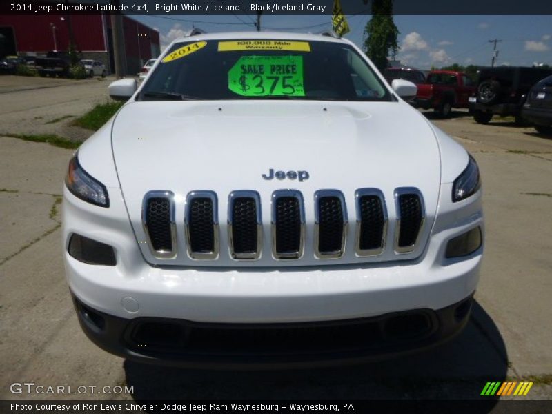Bright White / Iceland - Black/Iceland Gray 2014 Jeep Cherokee Latitude 4x4